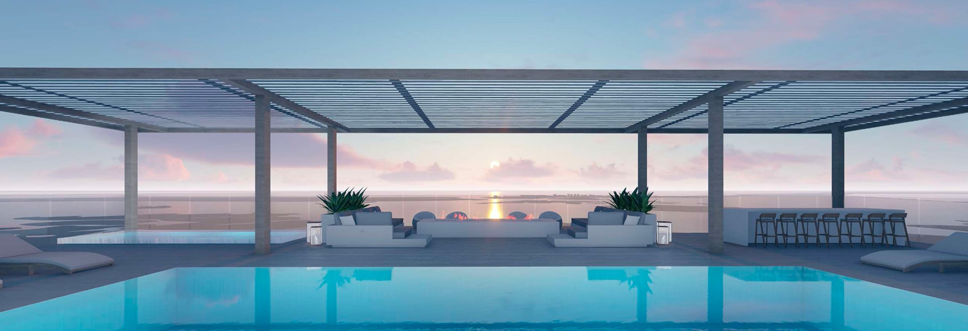 Extraordinary First-Class Amenities at The Island West Bay Club Rooftop pool