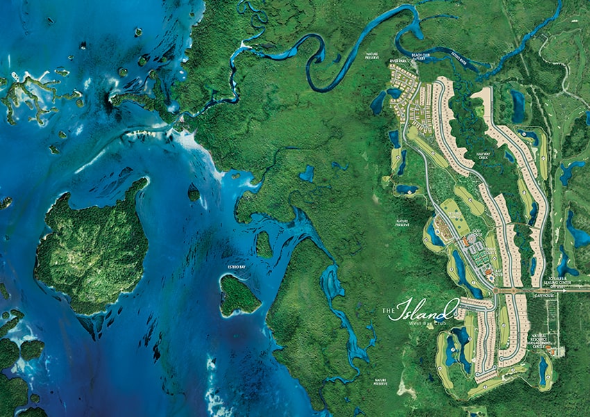 site plan of the west bay community