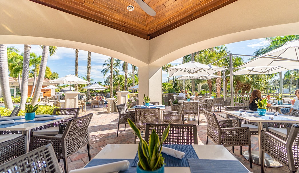 pool deck at the bay house