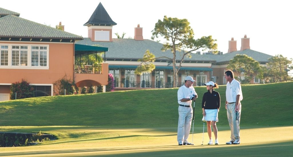Chatting Golfers in Southwest Florida