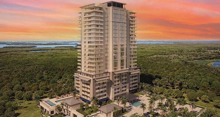 exterior rendering of the island at west bay
