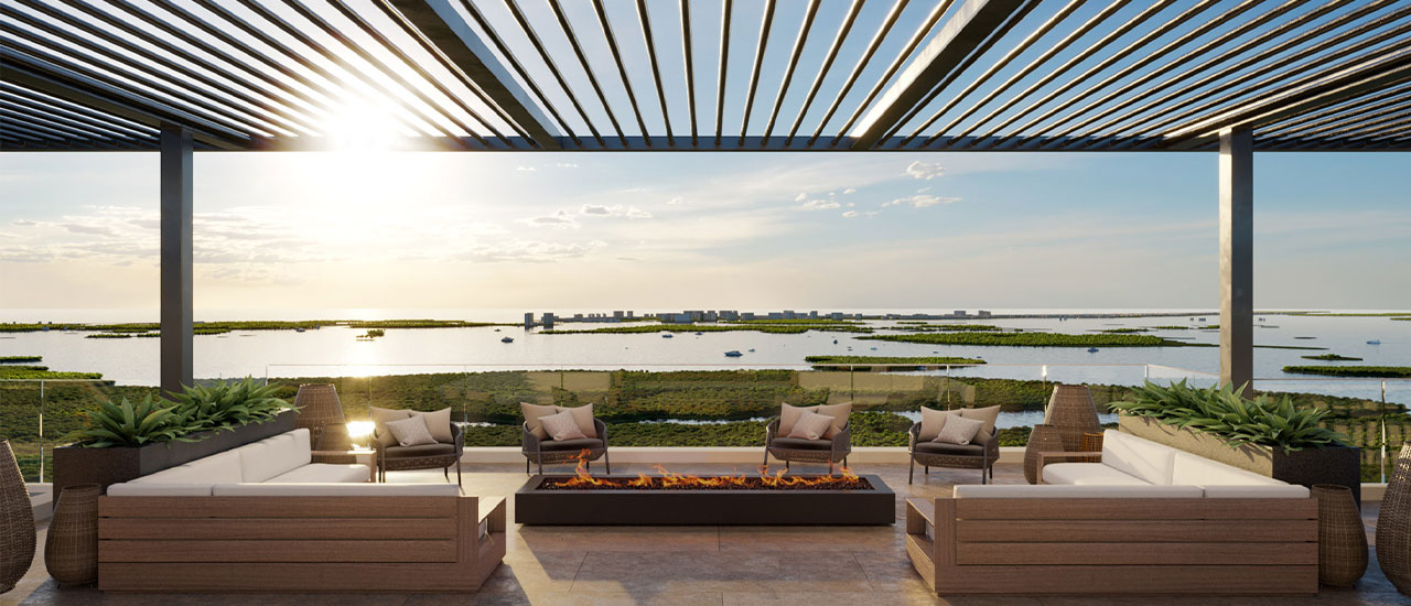 Island at West Bay Rooftop pool overlooking Estero Bay