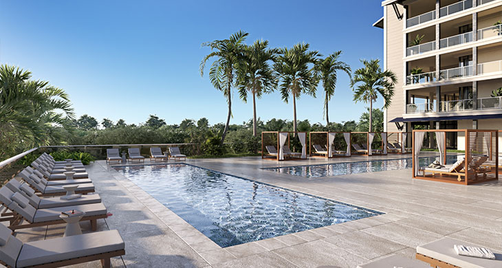 pool at island at west bay - rendering