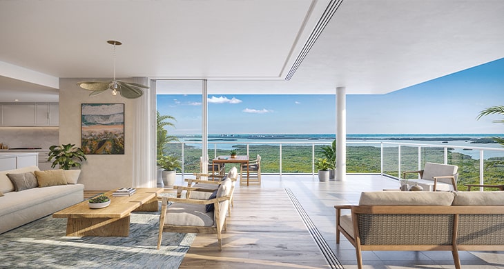 interior rendering of a residence at The Island at West Bay