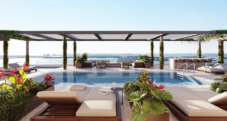 The Island West Bays rooftop pool