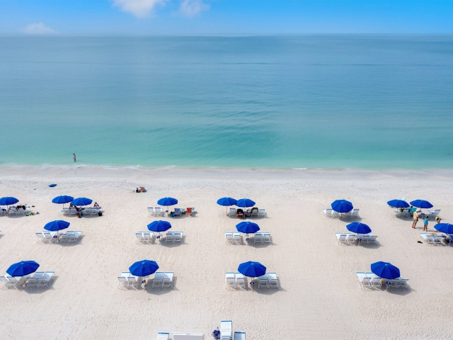 aerial of beach club chairs