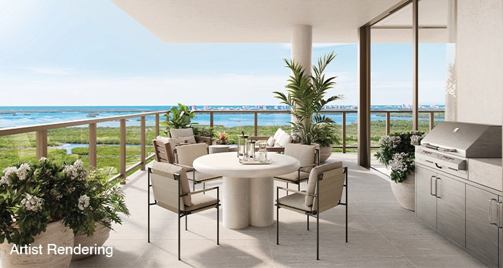 model terrace overlooking Southwest Florida