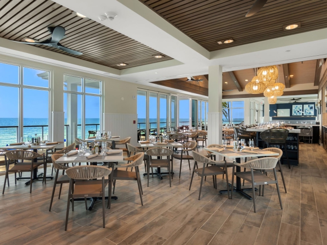 dining inside the west bay club