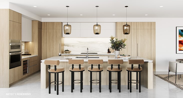 The Island at West Bay Residence Kitchen Rendering