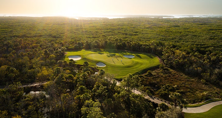 The Island at West Bay golf course aerial