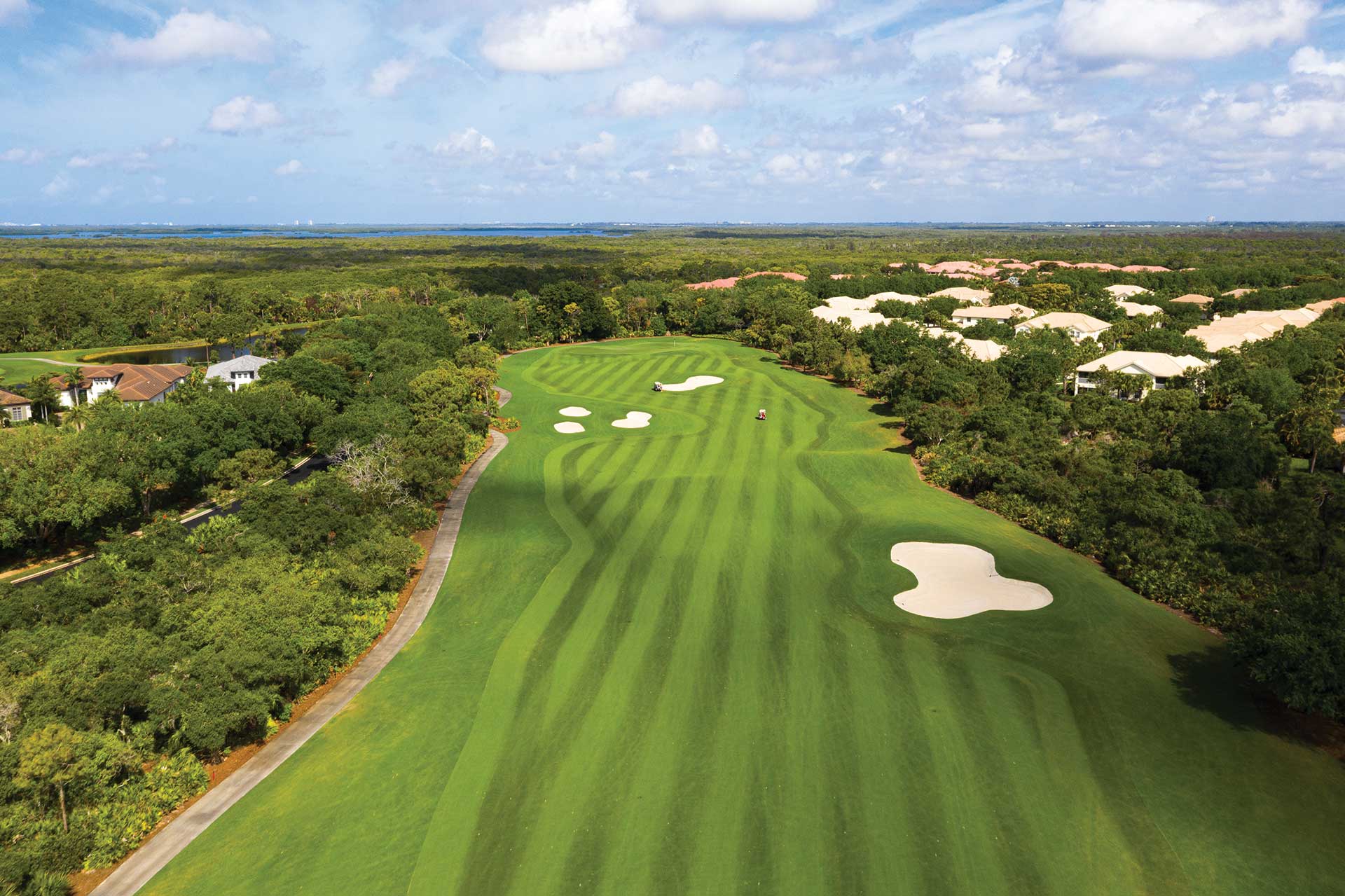 The Island at West Bay golf course aerial