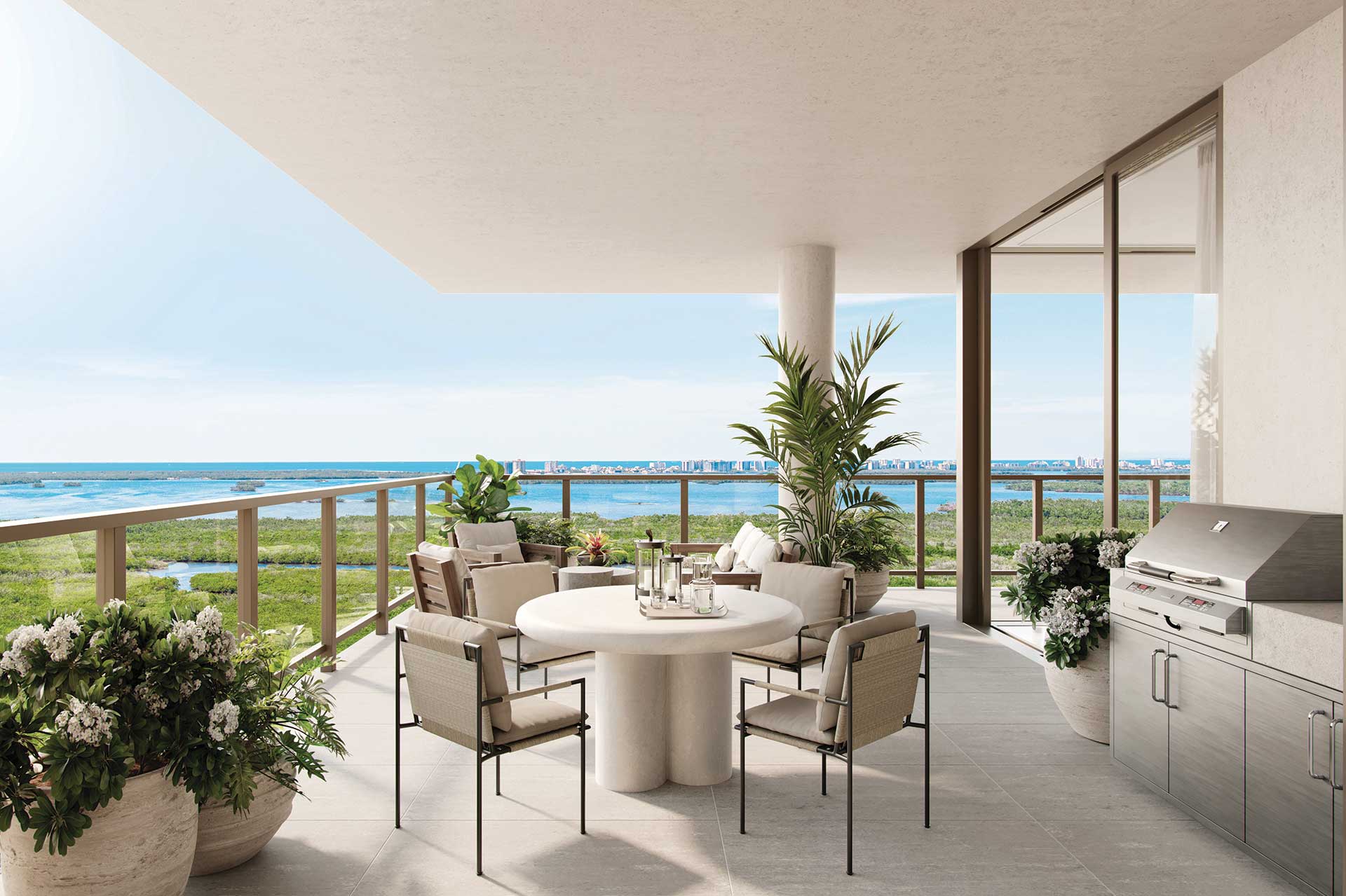 model terrace overlooking Southwest Florida