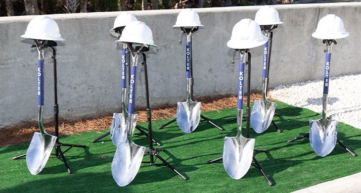 Shovels at The Island at West Bay Club Groundbreaking Ceremony