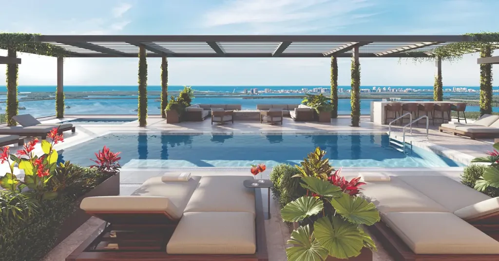 rooftop of The Island at West Bay Pool
