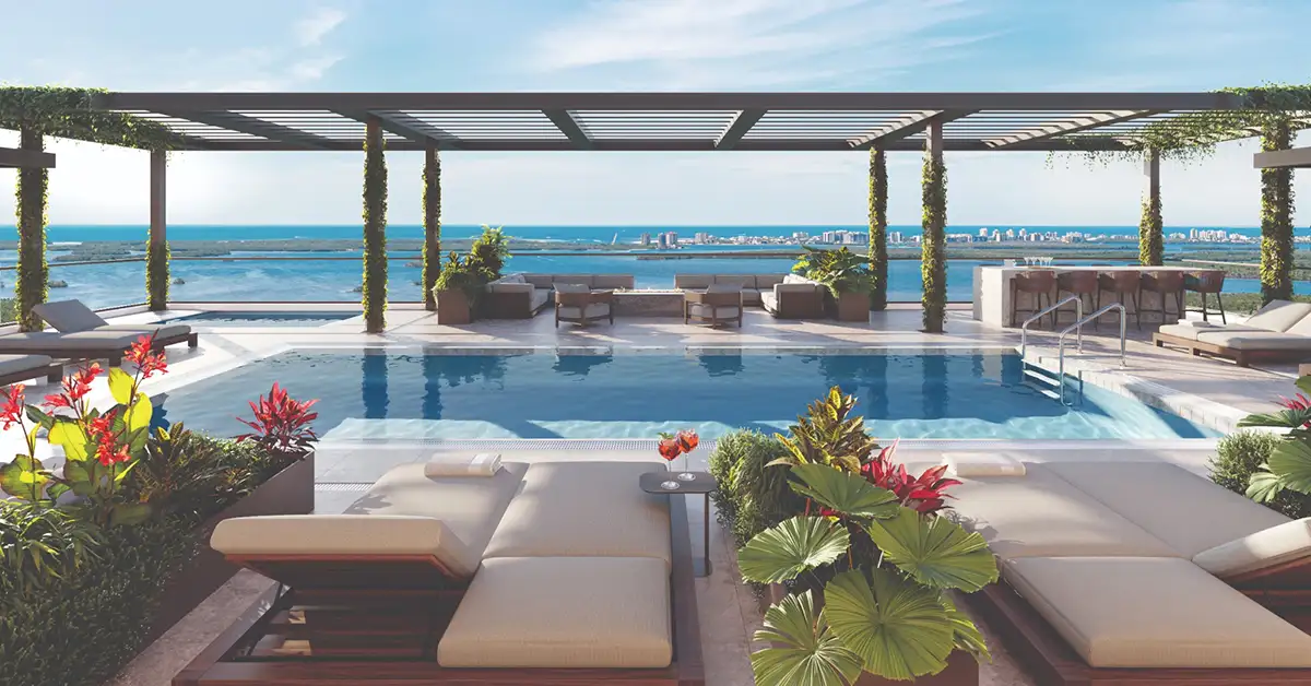 rooftop of The Island at West Bay Pool